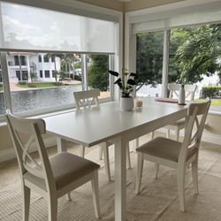 IKEA White Extendable Table & Chairs (Professionally Assembled)
