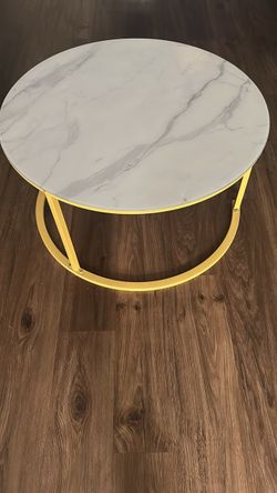 ✨ Round Coffee Table with Gold Base ✨