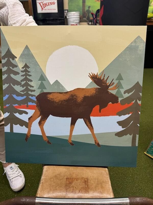 Moose and Bear Canvas Set