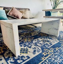 CB2 White Marble Coffee Table – Solid Marble – $300