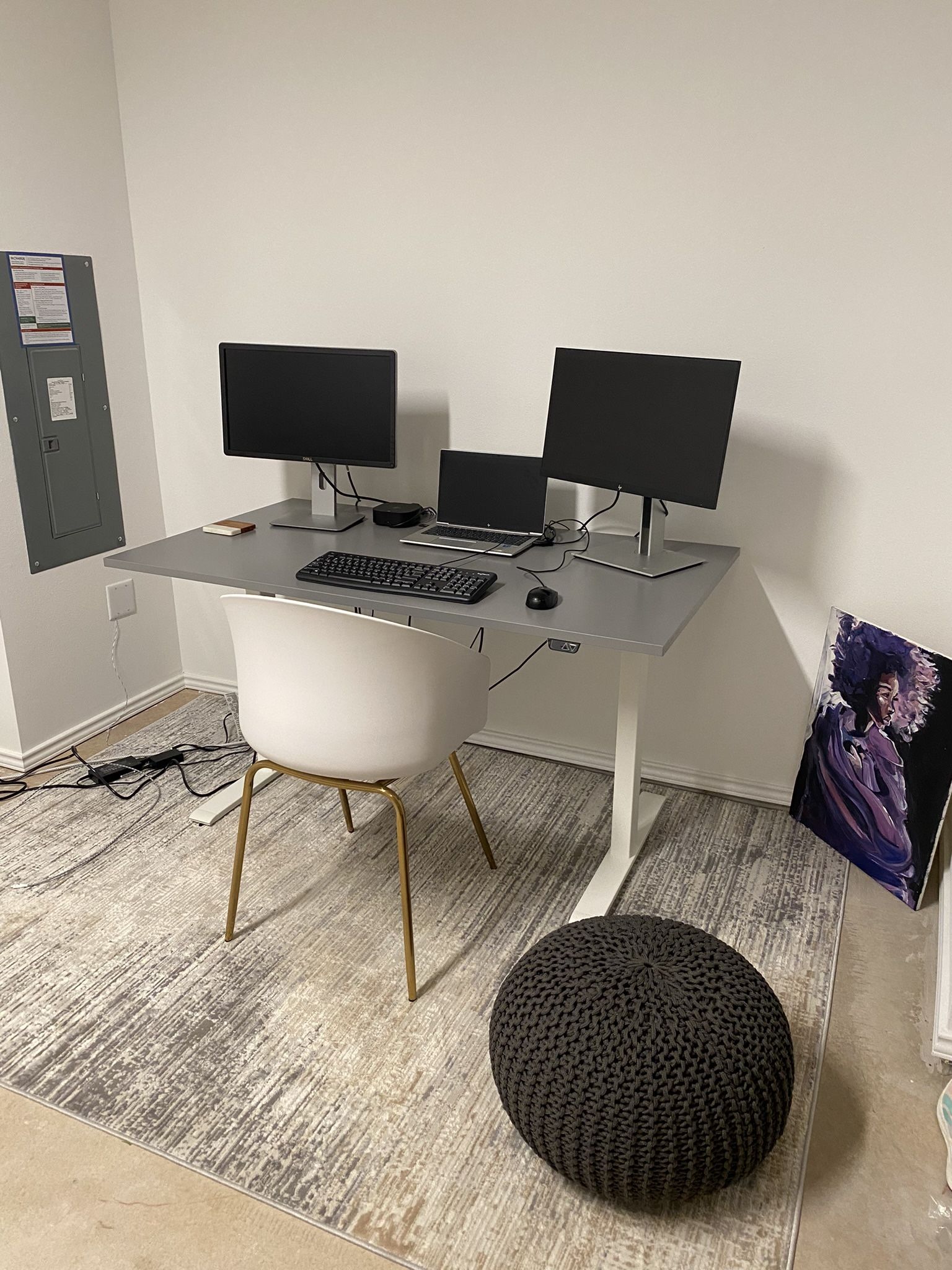 Adjustable Height Sit/Stand Desk With Ergonomic Task Chair