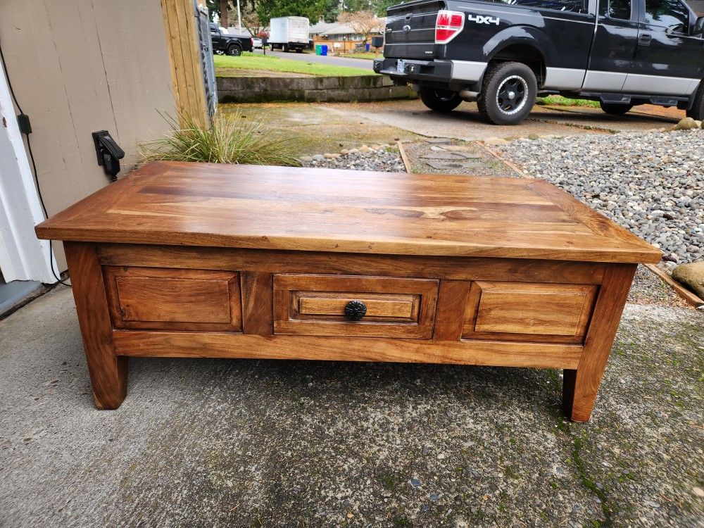 Large Solid Wood (Acacia) Coffee Table!-Excellent Condition!