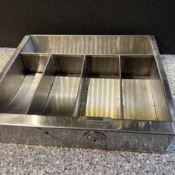 Vintage Stainless Steel Bank Tellers Drawer