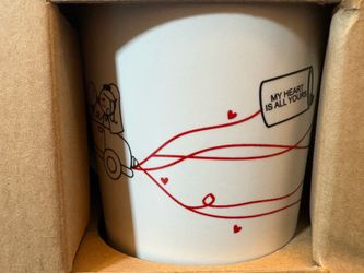NEW Set of 2 Human Touch Stoneware Ceramic Coffee Mugs (14 oz) / Married Car Couple