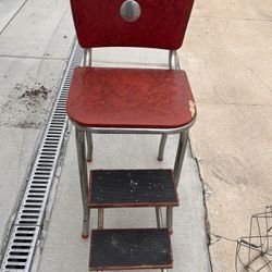 Red Vintage Stepping Stool