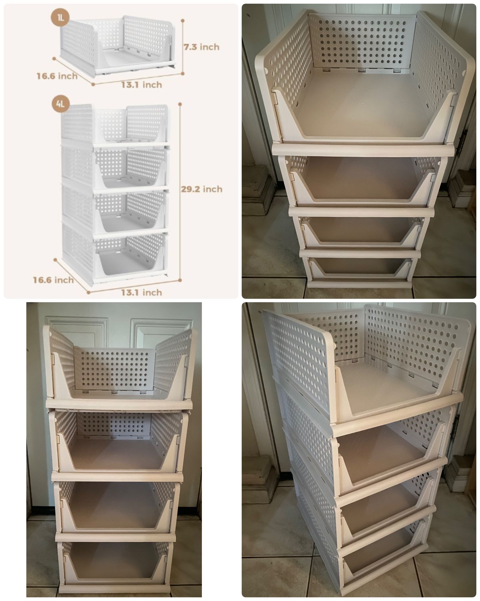 4-Stackable Closet Organizer $20