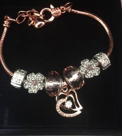 Rose gold charm bracelet
