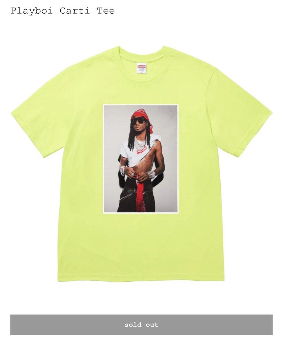 Supreme PlayBoi Carti T-Shirt Yellow/Green in supreme packaging