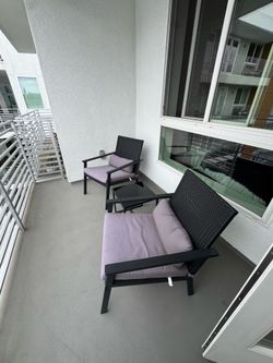 Outdoor Patio Chairs & Glass Table