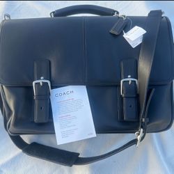 New Authentic Coach Calf Leather Briefcase Laptop Bag