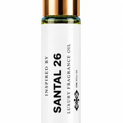 Santal 26 Luxury Perfume Oil 10ml Roll-On Unisex Woody Musk Scent  A refined, modern fragrance oil with a smooth woody character, soft spice, and clea