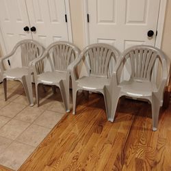 Set of Four Outdoor Patio Chairs