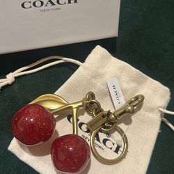 Coach Cherry Charm Red And Gold