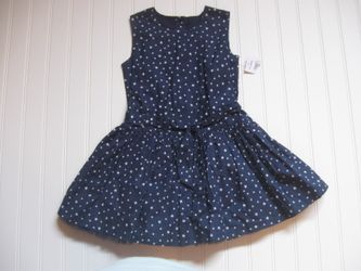 NWT Matalan Toddler Girl 2T-3T Navy Blue Stars Dress Tulle Lined Skir