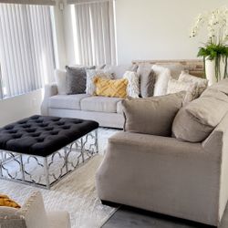 Living room Set Sofa Loveseat Coffe Table And 2 Accent Chairs 