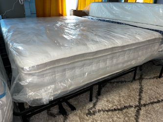 New  12” Queen Eurotop Mattress – Medium Firm Support ✨ Shop with $0 down 🖤 same day deli