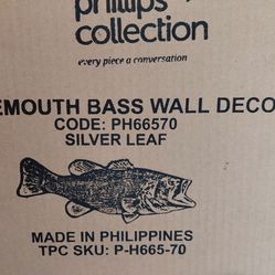 Phillips Collection NIB wall hanging fishing largemouth Bass