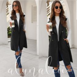 Brand new long black vest