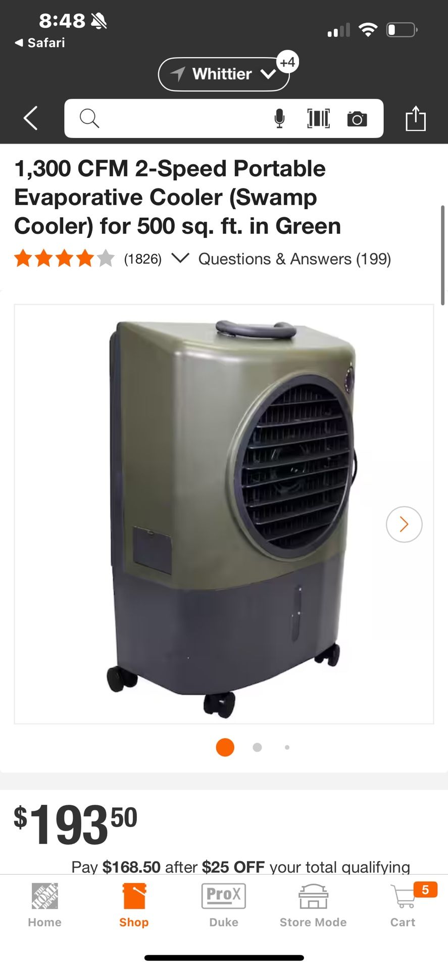Portable Evaporative Cooler