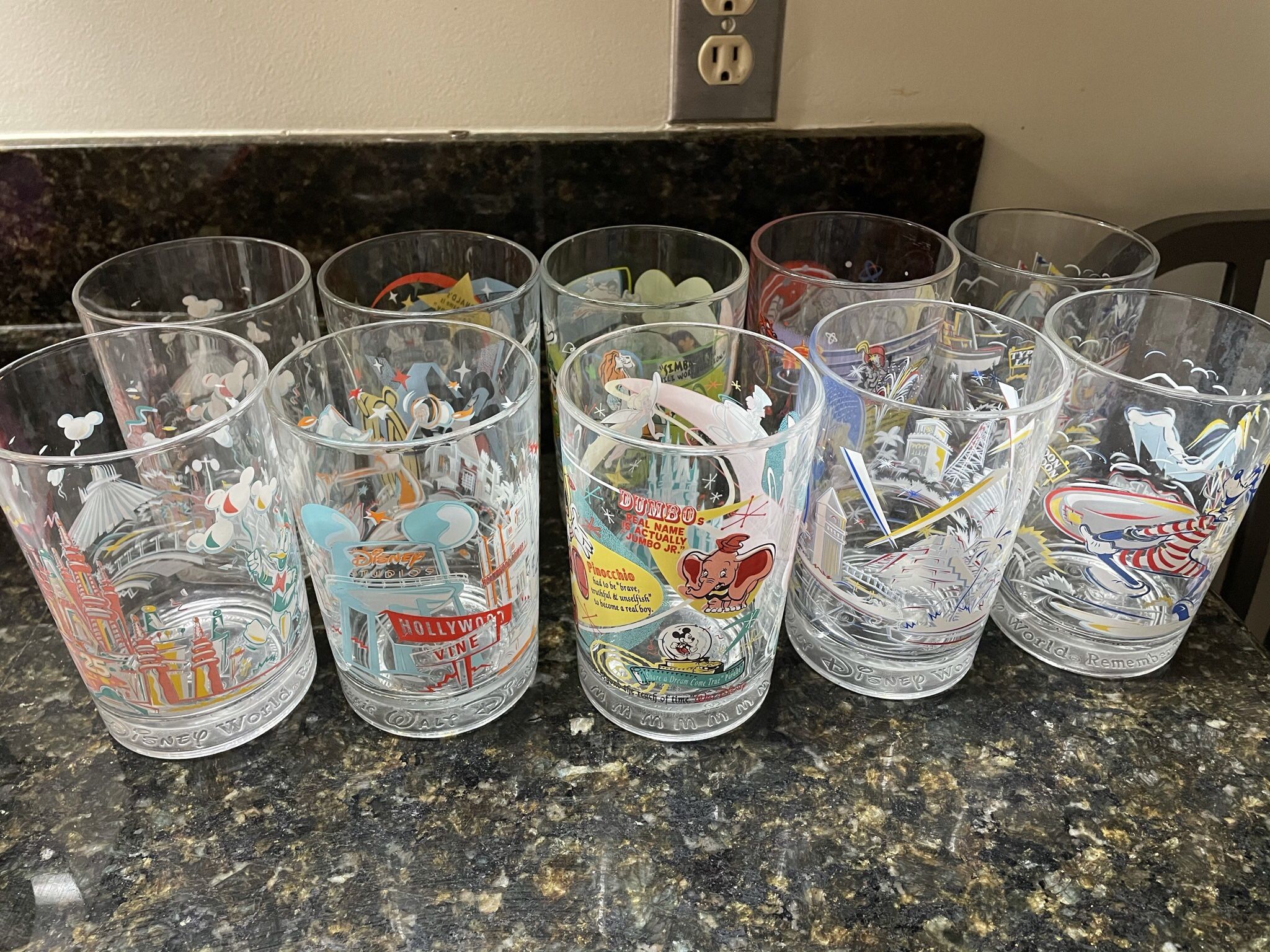 Disney Glasses Commemorative By McDonalds In The 1990s