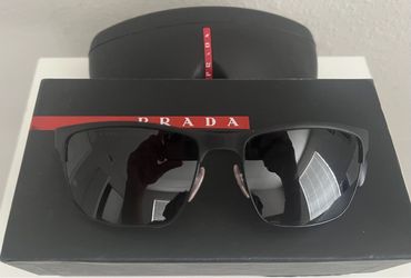 Prada Linea Rossa Black Sunglasses with Case