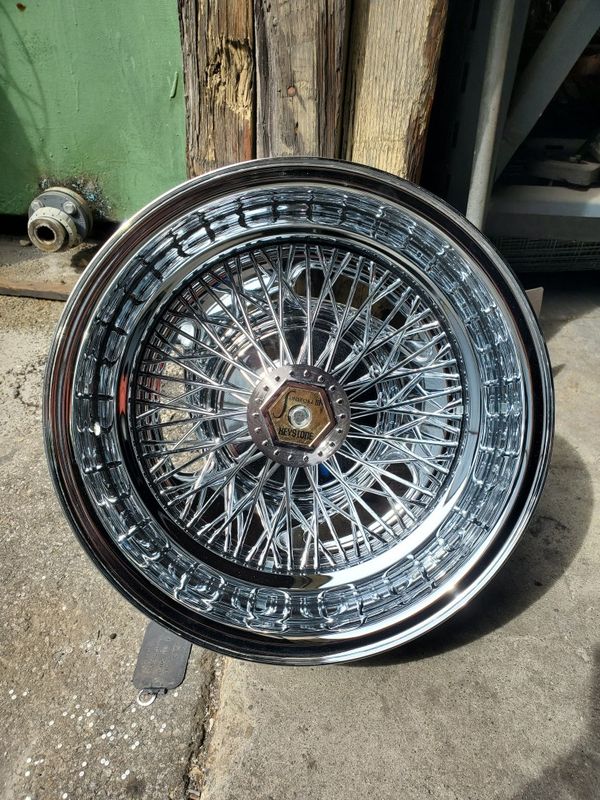 New 15x6 reversed keystone basket wire wheels for Sale in Ontario, CA