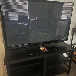 Tv Stand And 55 Inch LG TV