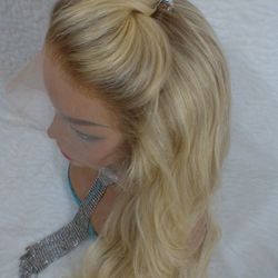 26 Ombre Blonde and Brown Human Hair Lace Wig