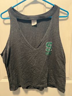 Victoria’s Secret PINK Michigan State Cut Out Tank Top Size Large