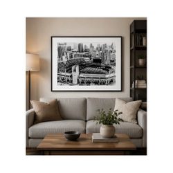 San Diego Baseball Stadium Wall Art | Black & White Fine Art Print | Matted | 11x17