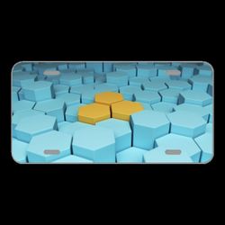 License Plate Novelty Car Front Hex Hexagonal Abstract Modern Shape