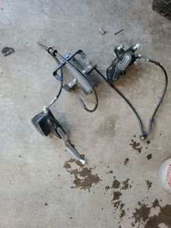 Harley Softail front brake assembly including lines caliper and master cylinder