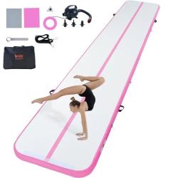 Gymnastics Air Mat, 4 inch Thickness Inflatable Gymnastics Tumbling Mat, Tumble Track with Electric Pump, Training Mats for Home Use/Gym/Yoga/Cheerlea