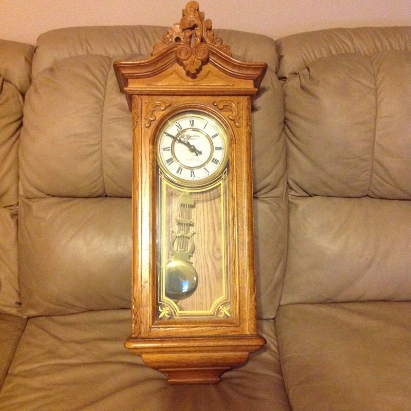 Strasbourg Manor Quartz Oak Wall Clock with Westminster Chime