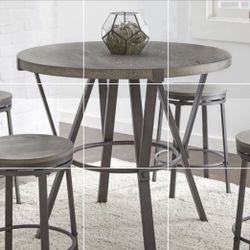 ROUND HIGH TOP TABLE + 4 STOOLS 