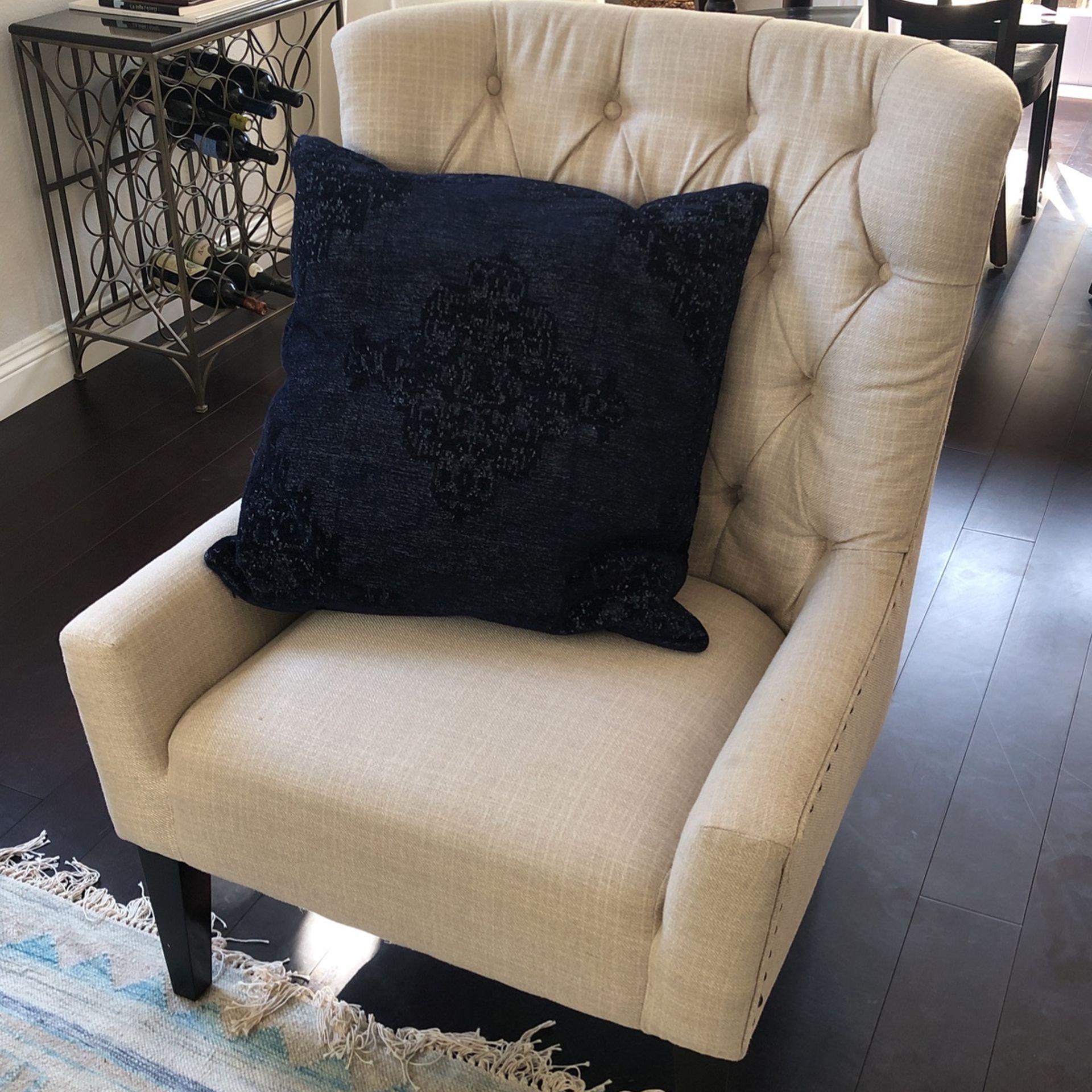 Two Pottery Barn Distressed Velvet Throw Pillows With Down Pillow