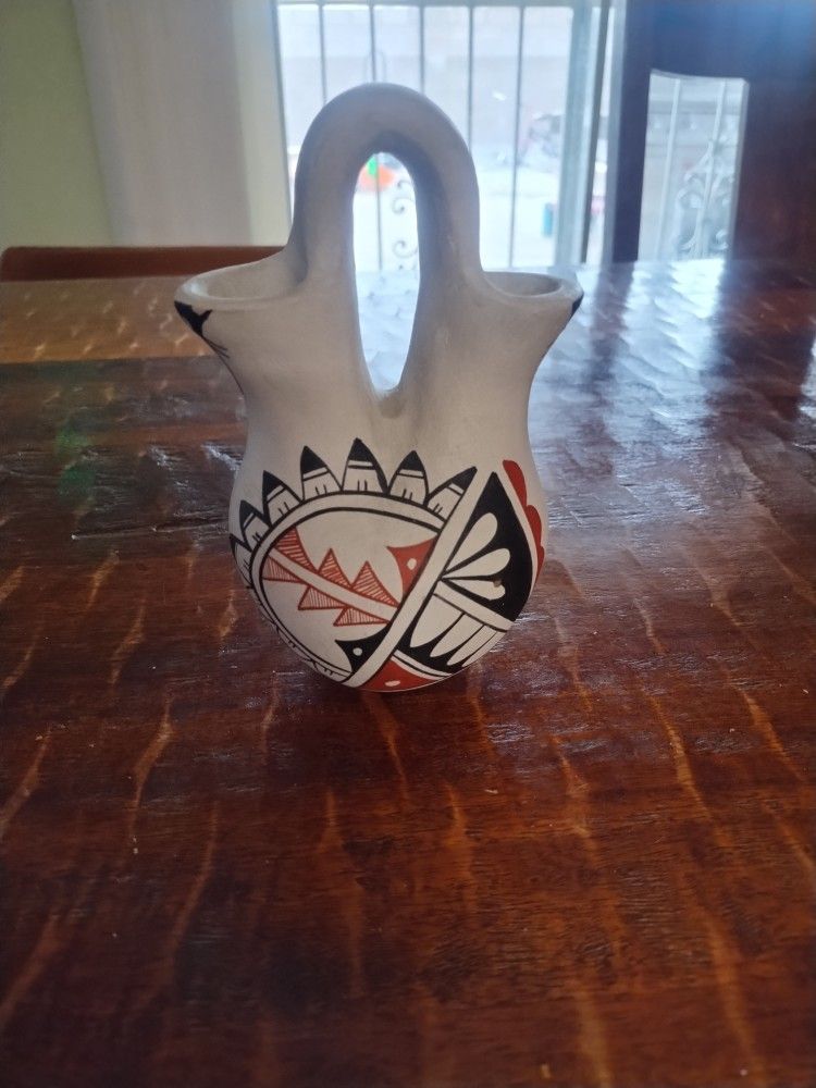 Wedding Vase Hand Painted Pottery