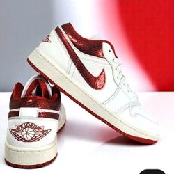 Jordan Air Jordan 1 Low SE Ruby White Red Leather Sneaker HJ9338-106