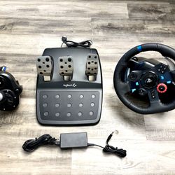 Logitech G29 Driving Force Racing Wheel and Pedals, Force Feedback, Real Leather + Logitech G Driving Force Shifter - For PS5, PS4 and PC, Mac - Black
