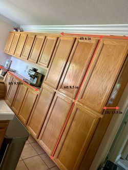 Solid Oak Kitchen Cabinets Full Set
