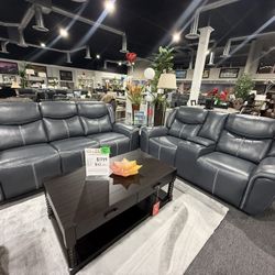 2 Pc Sofa And Loveseat With Free Coffee Table Set 