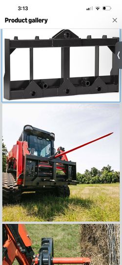 Attachments HD Skid Steer Hay Frame Attachment, Four Hay Spear Sleeves and Two Stabilizer Spear Sleeves, Rated 4,000 LB,