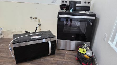 fridge, stove, microwave