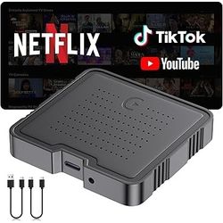 Wireless Carplay Adapter with Netflix YouTube TF Card Plug & Play, Wireless Al Box Car Play Adapter & Android Auto Dongle Easy to Setup, Fits for OEM 