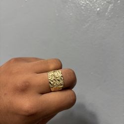 14k gold nugget ring 