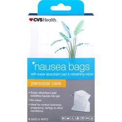 CVS Health Nausea Bags & Refreshing Wipes, NEW

