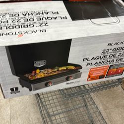 Blackstone 2-Burner 22" Tabletop Griddle with Hood Omnivore Plate and Stainless Front Panel