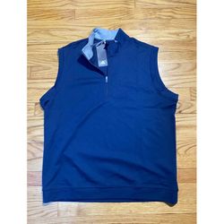Adidas Elevated 1/4-Zip Pullover Vest Collegiate Navy Men’s sz L NEW!