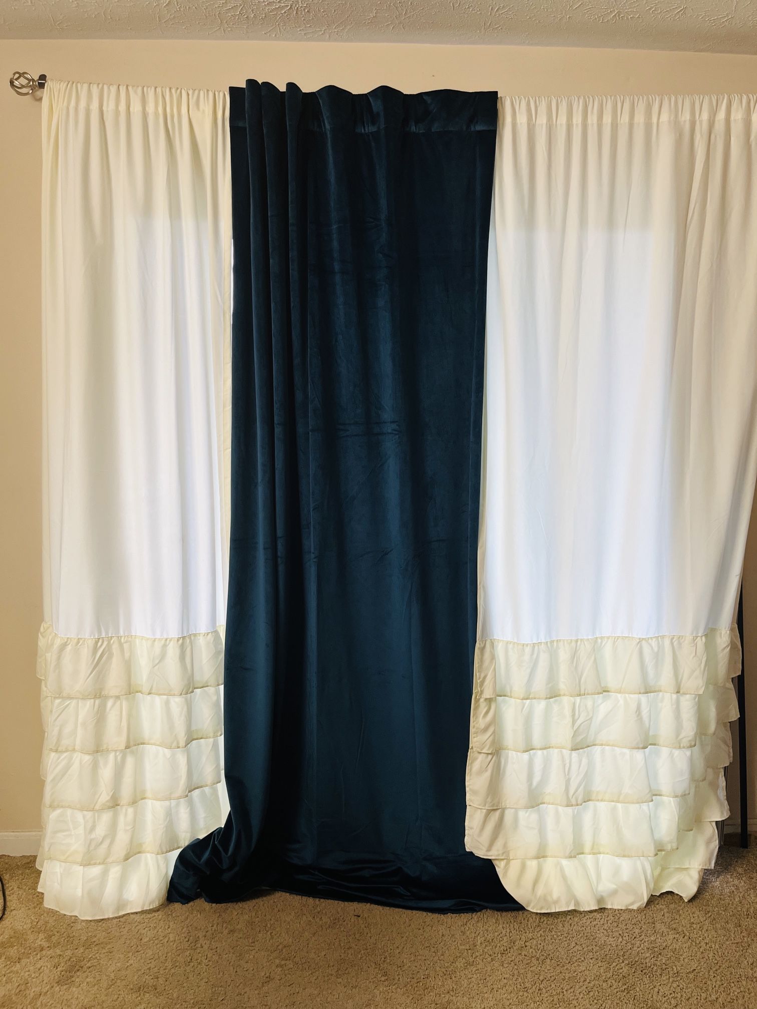 Blue and White Combo Curtains