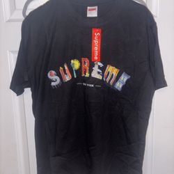 Supreme Men's Shirt Large New York Embroidered Center Print Logo Y2K